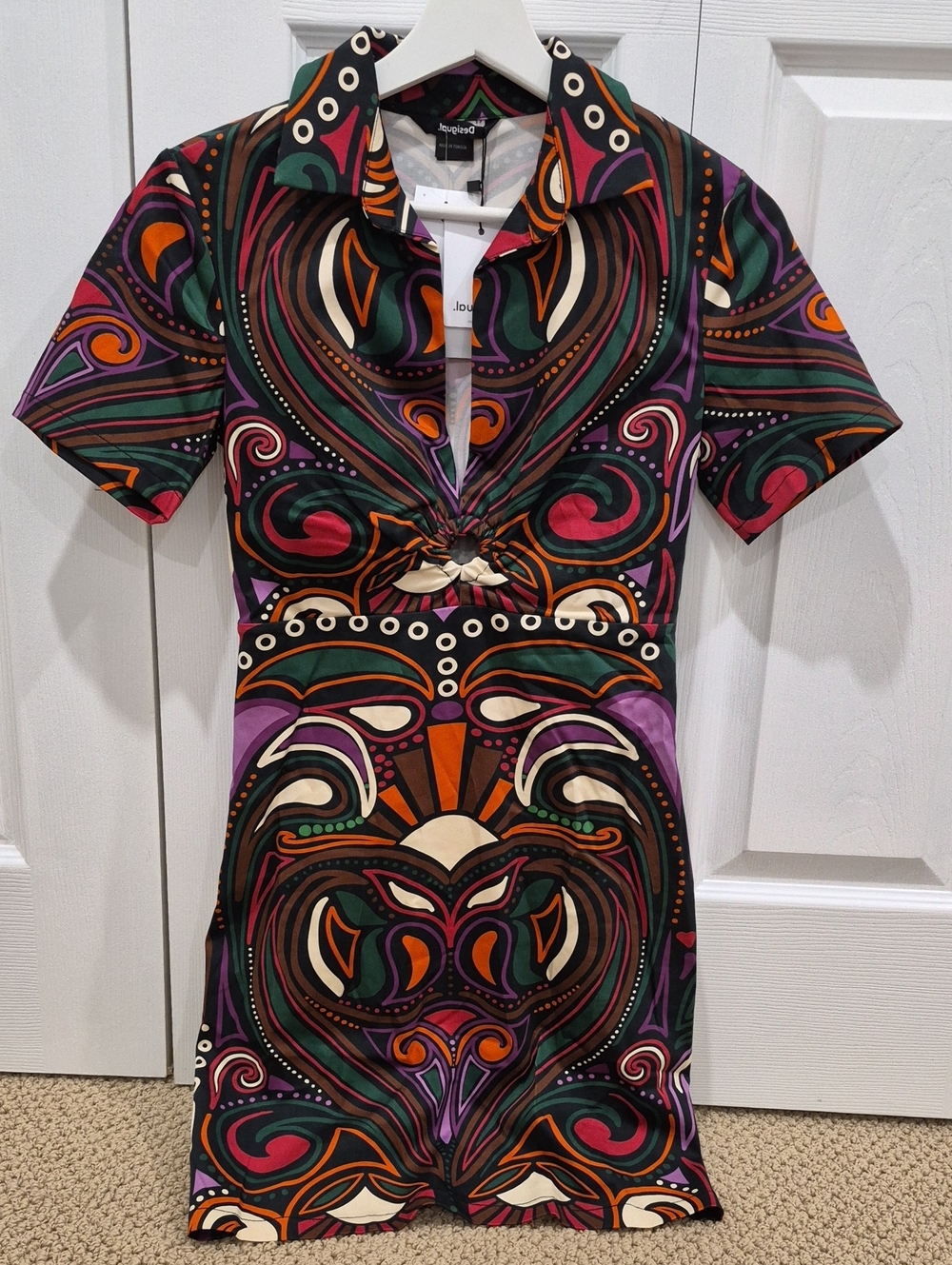 Desigual Multicolored Swirl-Print Short Dress